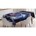 thumbnail image 1 of Ambesonne Space Tablecloth Rectangular Table Cover, Funny Astronaut Cat Humor, 60"x90", Blue White, 1 of 3