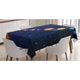 thumbnail image 1 of Ambesonne Space Tablecloth Rectangular Table Cover, Solar System with Sun, 60"x84", Dark Blue Orange, 1 of 4
