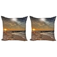 thumbnail image 1 of Ambesonne Space Throw Pillow Cover 2 Pack, Solar Eclipse, 20", Cream Orange, 1 of 2