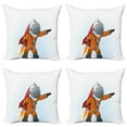 thumbnail image 1 of Ambesonne Space Throw Pillow Cover 4 Pack, Astronaut Galaxy Journey, 18", Orange Grey Red, 1 of 7