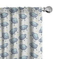 thumbnail image 1 of Ambesonne Spaceship Window Curtains, Flying Saucers and Stars, Each 28" W x 84" L, White and Pale Ceil Blue, 1 of 4