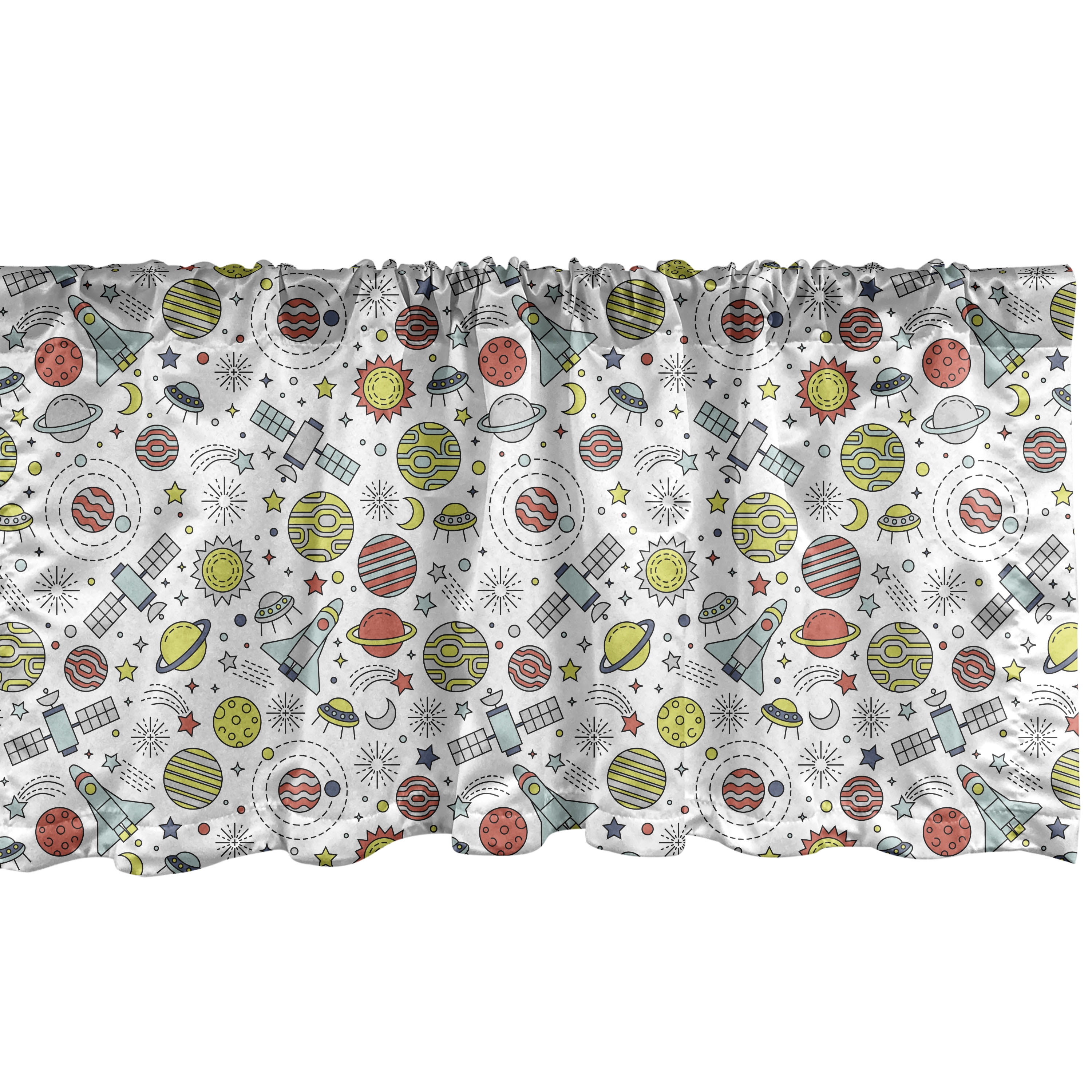 Ambesonne Sateen Ruffled 54'' W Window Valance in