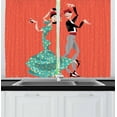 thumbnail image 1 of Ambesonne Spanish Kitchen Curtains, Flamenco Dancers Couple, 55"x39", Multicolor, 1 of 2