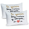 thumbnail image 1 of Ambesonne Spanish Pillow Sham 2 Pack, Te Quiero Love Words, 36"x20", Black Camel White, 1 of 3