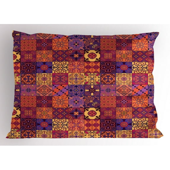 Ambesonne Spanish Pillow Sham, Azulejo Mosaic, 26" X 20", Multicolor