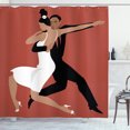 thumbnail image 1 of Ambesonne Spanish Shower Curtain, Latin Couple Dancing, 69"Wx84"L, Dark Coral Black White, 1 of 3