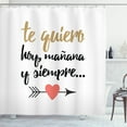 thumbnail image 1 of Ambesonne Spanish Shower Curtain, Te Quiero Love Words, 69"Wx70"L, Black Camel White, 1 of 3
