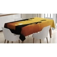 thumbnail image 1 of Ambesonne Spanish Tablecloth Rectangular Table Cover, Flamenco Dancer Guitar, 52"x70", Yellow Black Dark Orange, 1 of 4