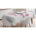 thumbnail image 1 of Ambesonne Spanish Tablecloth Rectangular Table Cover, Te Quiero Rose Flower, 60"x90", Pink Black White, 1 of 3