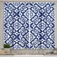 thumbnail image 1 of Ambesonne Spanish Tile Kitchen Curtains, Mediterranean Florals, 55"x30", Lavender Blue Indigo, 1 of 3