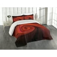 thumbnail image 1 of Ambesonne Spires Quilted Coverlet 3 Pcs, Surreal Waves Spiral Art, Queen Size, Red, 1 of 2