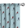 thumbnail image 1 of Ambesonne Sport Curtains, Ice Hockey Pattern Winter, Pair of 28"x63", Blue Red Black, 1 of 5