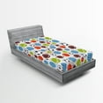 thumbnail image 1 of Ambesonne Sport Fitted Sheet, Basketball and Football, Twin Size, Multicolor, 1 of 3