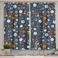 thumbnail image 1 of Ambesonne Sport Kitchen Curtains, Dark Silhouette Backdrop, 55"x39", Dark Blue Multicolor, 1 of 3