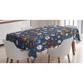 thumbnail image 1 of Ambesonne Sport Tablecloth Rectangular Table Cover, Dark Silhouette Backdrop, 52"x70", Dark Blue Multicolor, 1 of 3