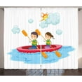 thumbnail image 1 of Ambesonne Sports Curtains 2 Panel Set, Riding a Kayak, 108" x 84", Multicolor, 1 of 3