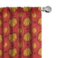 thumbnail image 1 of Ambesonne Sports Curtains, Abstract Basketballs Art, Pair of 28"x63", Vermilion Marigold and Brown, 1 of 4