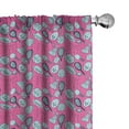 thumbnail image 1 of Ambesonne Sports Curtains, Stay Fit Balls Rackets Art, Pair of 28"x84", Pink Pale Blue, 1 of 4