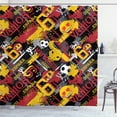 thumbnail image 1 of Ambesonne Sports Emoji Shower Curtain, Espana Balls Faces, 69"Wx70"L, Mustard Grey Burgundy, 1 of 4
