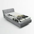 thumbnail image 1 of Ambesonne Sports Fitted Sheet, Baseball Grunge Batting, Twin XL Size, Black Yellow White, 1 of 2