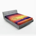 thumbnail image 1 of Ambesonne Sports Fitted Sheet, Paragliding at Sunset, Full Size, Orange, 1 of 2