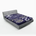 thumbnail image 1 of Ambesonne Sports Fitted Sheet, Retro American Football, Queen Size, Purple, 1 of 2