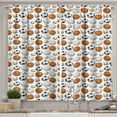 thumbnail image 1 of Ambesonne Sports Kitchen Curtains, Football and Basketball, 55"x45", Orange Cream Black, 1 of 1
