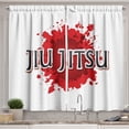 thumbnail image 1 of Ambesonne Sports Kitchen Curtains, Paint Splash Look Lettering, 55"x39", Charcoal Grey Vermilion, 1 of 3