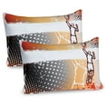 thumbnail image 1 of Ambesonne Sports Pillow Sham 2 Pack, Basketball Doodle Art, 26"x20", Orange Black, 1 of 1