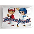 thumbnail image 1 of Ambesonne Sports Pillow Sham, Baseball Pitching, 26" X 20", Cobalt Blue White, 1 of 2