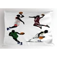 thumbnail image 1 of Ambesonne Sports Pillow Sham, Basketball Players Sport, 26" X 20", Multicolor, 1 of 2