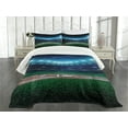 thumbnail image 1 of Ambesonne Sports Quilted Bedspread Set 3 Pcs, Baseball Stadium Night, King Size, Green Blue, 1 of 5