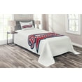 thumbnail image 1 of Ambesonne Sports Quilted Coverlet 2 Pcs, Baseball Ball Sports Art, Twin Size, Night Blue Red White, 1 of 2