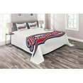 thumbnail image 1 of Ambesonne Sports Quilted Coverlet 3 Pcs, Baseball Ball Sports Art, King Size, Night Blue Red White, 1 of 2