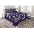 thumbnail image 1 of Ambesonne Sports Quilted Coverlet 3 Pcs, Retro American Football, Queen Size, Purple, 1 of 2