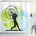 thumbnail image 1 of Ambesonne Sports Shower Curtain, Baseball Player Circles, 69"Wx70"L, Green Blue Black, 1 of 5
