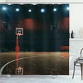 thumbnail image 1 of Ambesonne Sports Shower Curtain, Empty Basketball Court, 69"Wx84"L, Brown Black and Red, 1 of 5