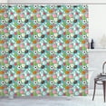 thumbnail image 1 of Ambesonne Sports Shower Curtain, Football Basketball Pattern, 69"Wx84"L, Dark Seafoam and Pale Ruby, 1 of 4