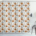 thumbnail image 1 of Ambesonne Sports Shower Curtain, Football and Basketball, 69"Wx84"L, Orange Cream Black, 1 of 3