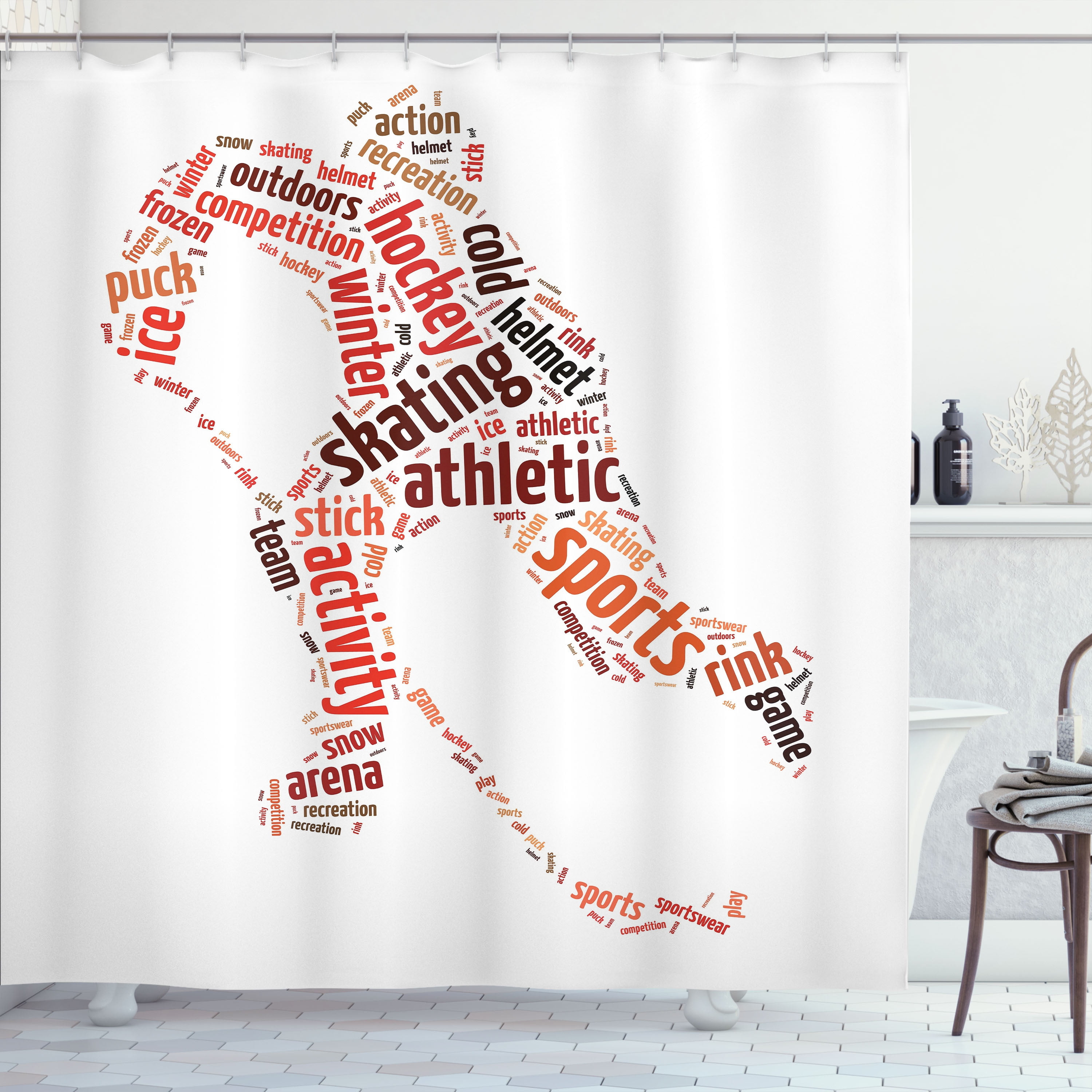 Ambesonne Sports Shower Curtain Man Silhouette With Words 69 Wx70 L Multicolor Com