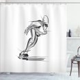 thumbnail image 1 of Ambesonne Sports Shower Curtain, Sketch Style Skater Guy Art, 69"Wx70"L, Charcoal Grey White, 1 of 4