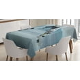 thumbnail image 1 of Ambesonne Sports Tablecloth Rectangular Table Cover, Stick and Puck Mountain, 60"x84", Charcoal Grey White, 1 of 4