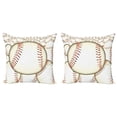 thumbnail image 1 of Ambesonne Sports Throw Pillow Cover 2 Pack, Baseball Ball Pattern, 24", Cream Red, 1 of 7