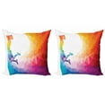 thumbnail image 1 of Ambesonne Sports Throw Pillow Cover 2 Pack, Basketball Player Jumps, 16", Multicolor, 1 of 7