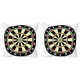 thumbnail image 1 of Ambesonne Sports Throw Pillow Cover 2 Pack, Dart Board Lifestyle, 24", Vermilion Green Black, 1 of 2