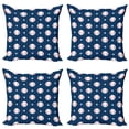 thumbnail image 1 of Ambesonne Sports Throw Pillow Cover 4 Pack, Baseball Stripes, 24", Night Blue Red White, 1 of 6