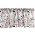 thumbnail image 1 of Ambesonne Sports Valance Pack of 2, Athletic Equipment Drawings, 42"X18", Coral Beige and Dark Purple, 1 of 3