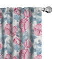 thumbnail image 1 of Ambesonne Spring 4-Panel Curtains, Floral Style Watercolor Art, 56"x95", Blue Grey and Pink, 1 of 4