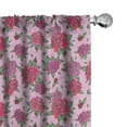 thumbnail image 1 of Ambesonne Spring Window Curtains, Ladybugs Peony Flowers Art, Each 28" W x 84" L, Soft Pink and Laurel Green, 1 of 4