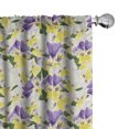 thumbnail image 1 of Ambesonne Spring Window Curtains, Pansy Flowers Bouquet Motif, Each 28" W x 84" L, Green Violet and Yellow, 1 of 4